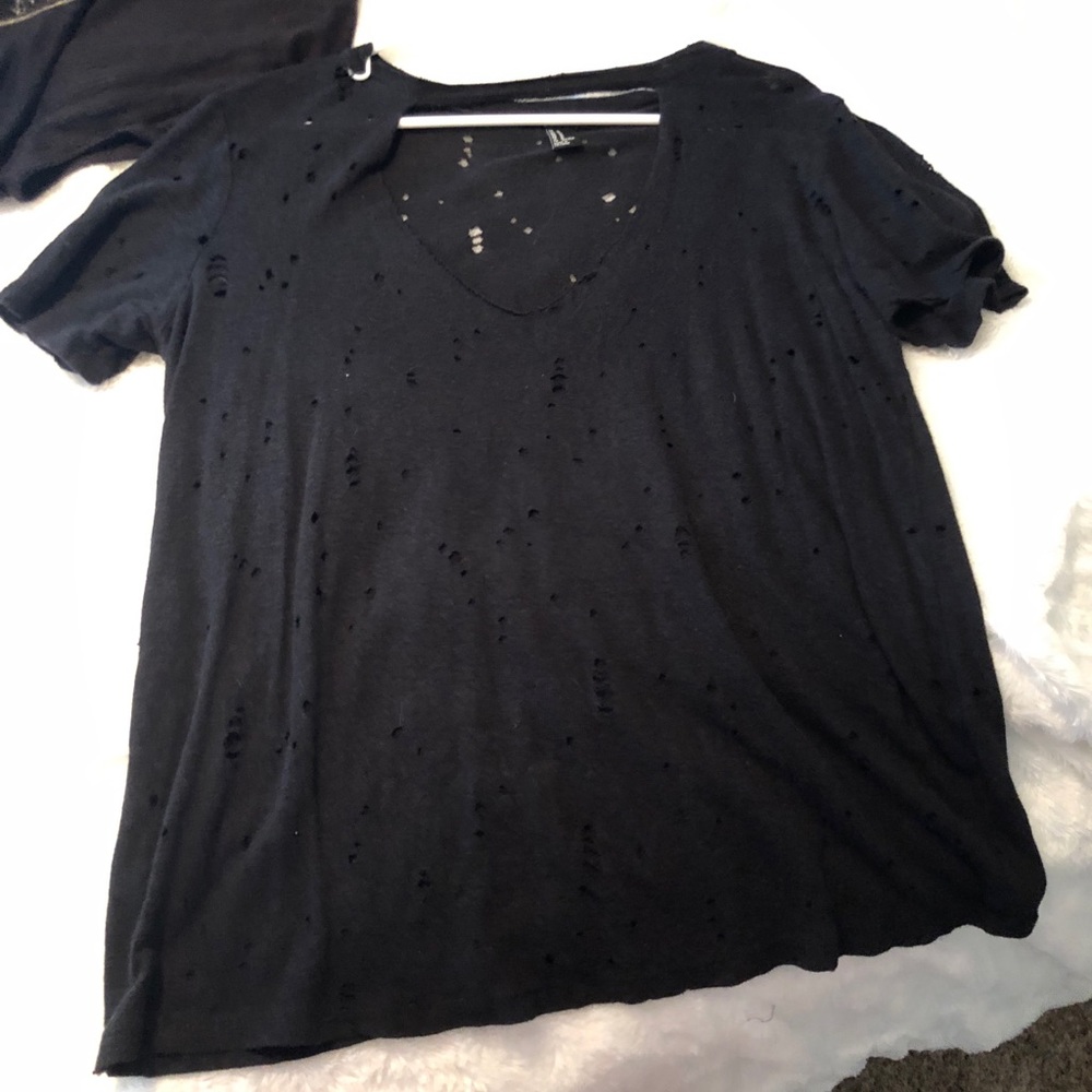 Black cut out t-shirt